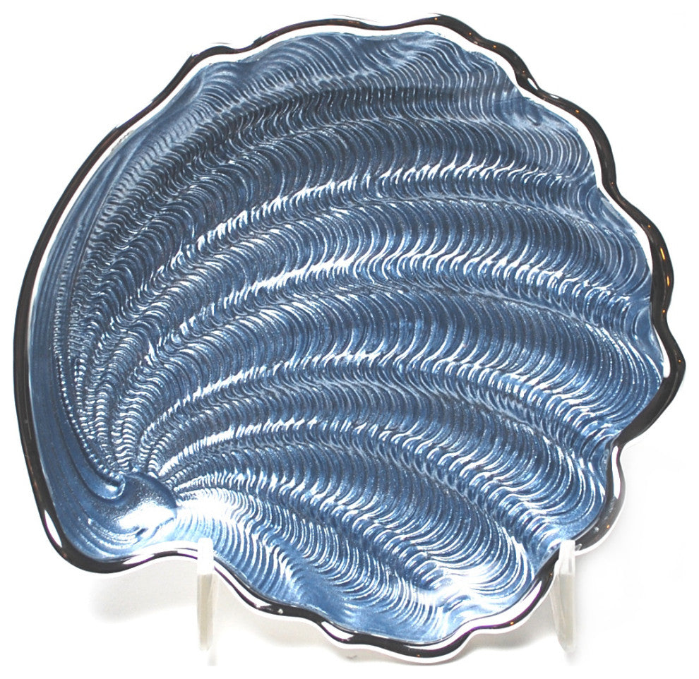 Conchiglia Tray Sky Blue Silver