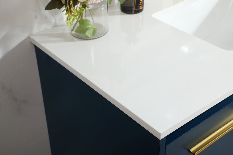 Phoebe Single Bathroom Vanity, Blue, 40", Without Backsplash