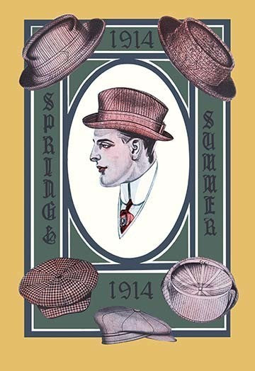 1914 Spring - Summer Hat Collection - Fine Art Giclee Print 24" x 36"
