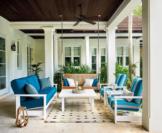 Leeward Deep Seat 3-Seat Outdoor Sofa, Thatch Ash/Graphite