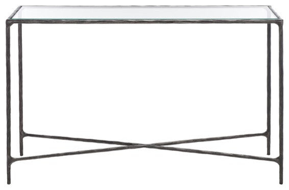 Safavieh Couture Jessa Forged Metal Rectangle Console Table, Black