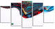 "Multi-Color Abstract Acrylic Paint Mix" Abstract Wall Artwork, 5 Panels
