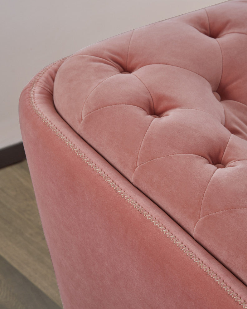 Divani Casa Aiken Modern Pink Velvet Sofa