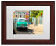 ''American Car In Havana'' Matted Framed Art, Wood Frame, White Matte, 14x11