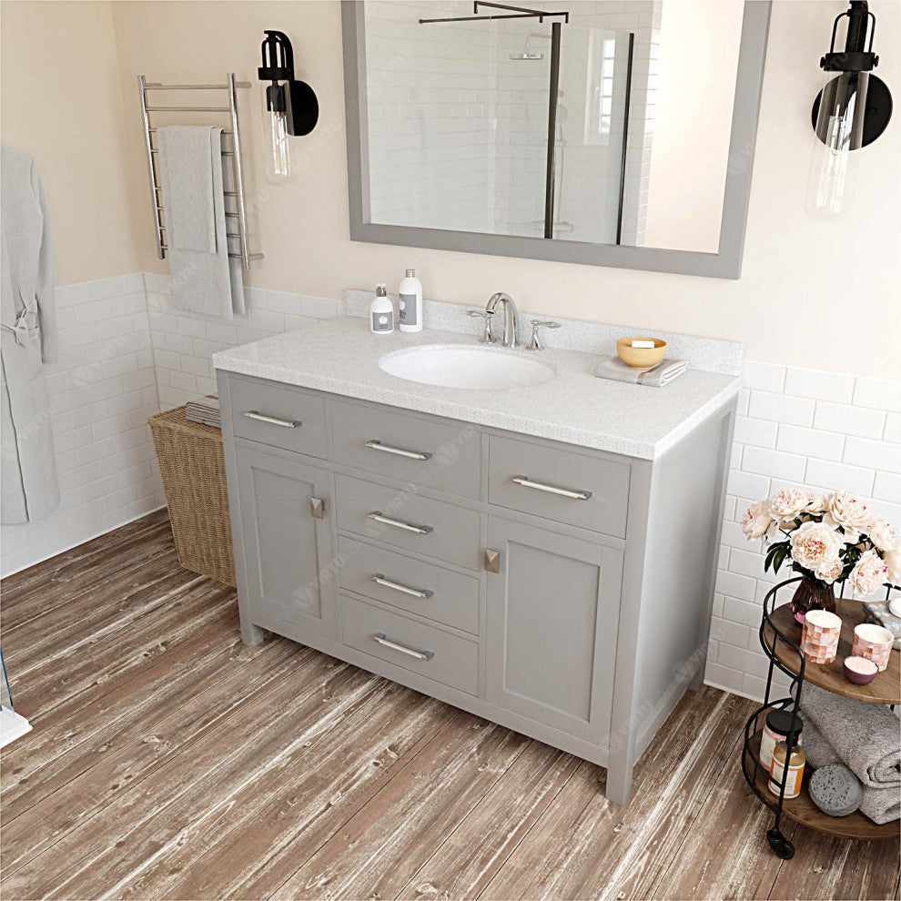 Caroline 48" Single Bathroom Vanity Set, Gray
