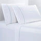350TC Laurel Embroidered Border Sheet Set, 4 Piece, Light Blue, Twin