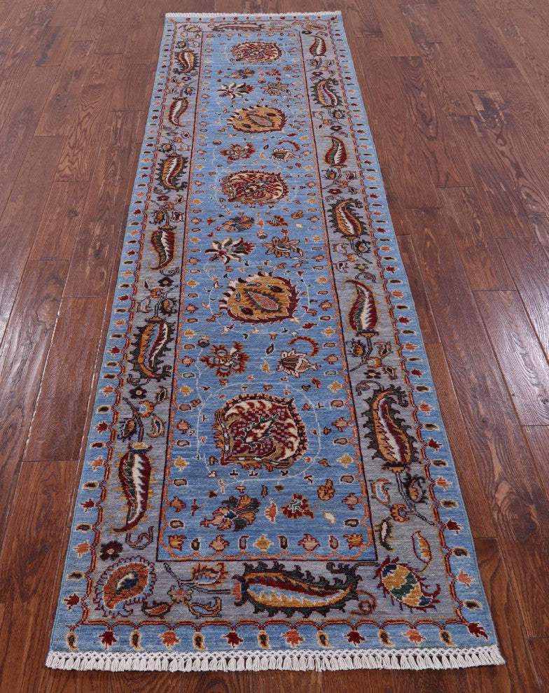 Persian Tabriz Handmade Wool Runner Rug 2' 8" X 9' 10" Q10215