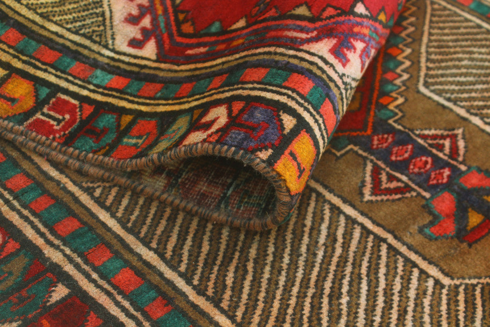 Fine Vintage Distressed Inzir Rust/Beige Runner, 2'4x13'8