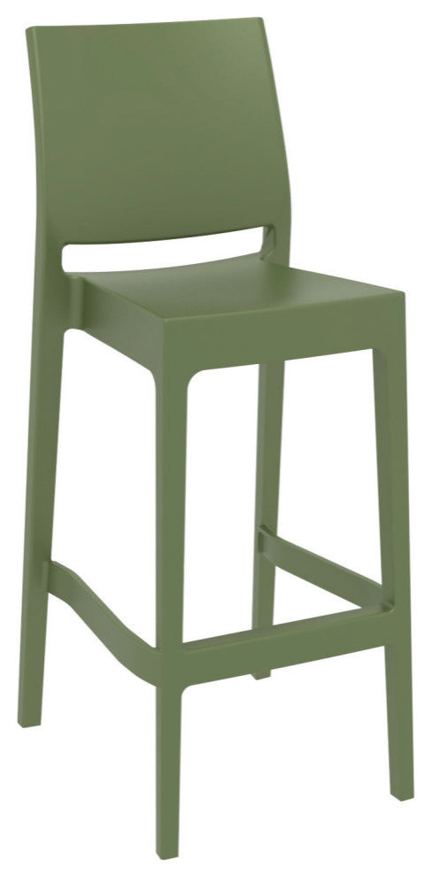 Sky Maya Square Bar Set With 2 Barstools Olive Green