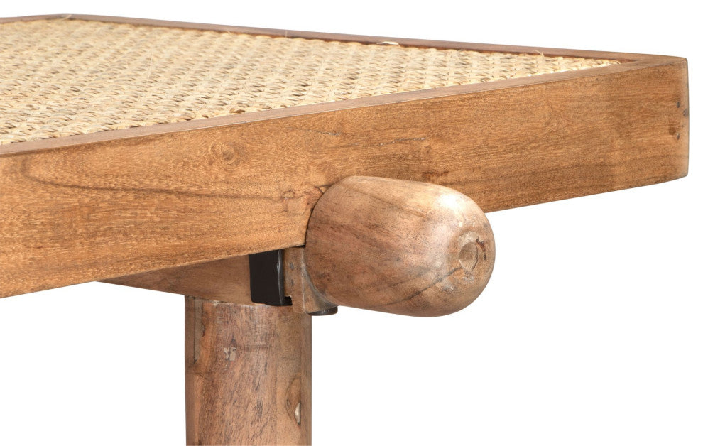 Accent Chair Bench, Wood, Natural, Living Lounge Cafe Hotel Lobby Hospitality