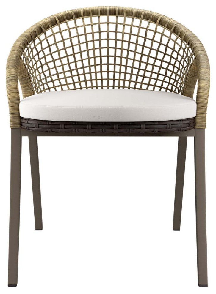 Meadow Outdoor Patio Dining Chairs Set of 2, Natural White