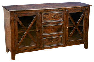 Two Door, Three Drawer Buffet, Pecan Finish
