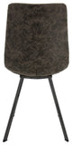 Markley Modern Leather Dining Chair With Metal Legs, Gray
