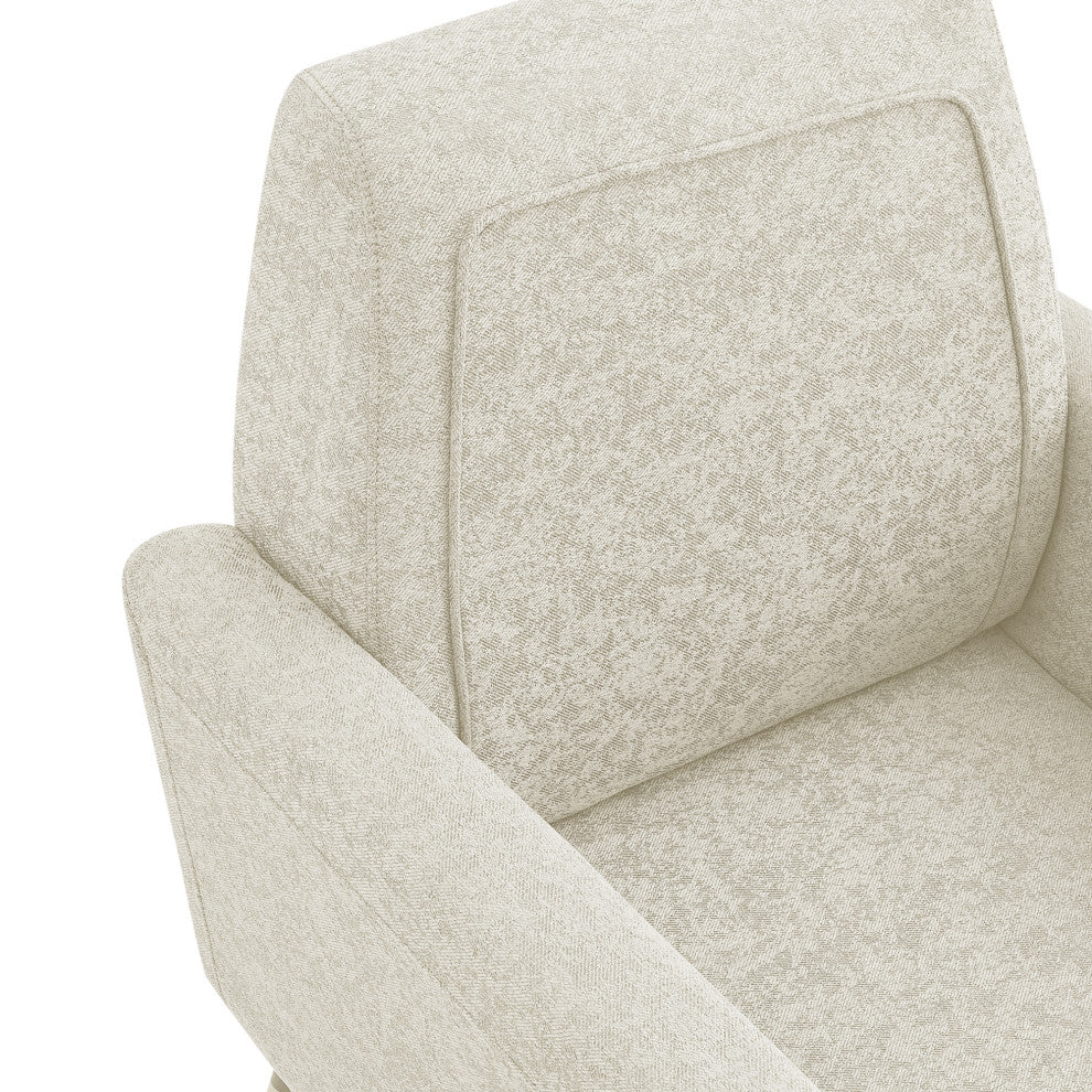 Inspired Home Holt Accent Chair Velvet/Linen 30Lx32Wx36H, Beige