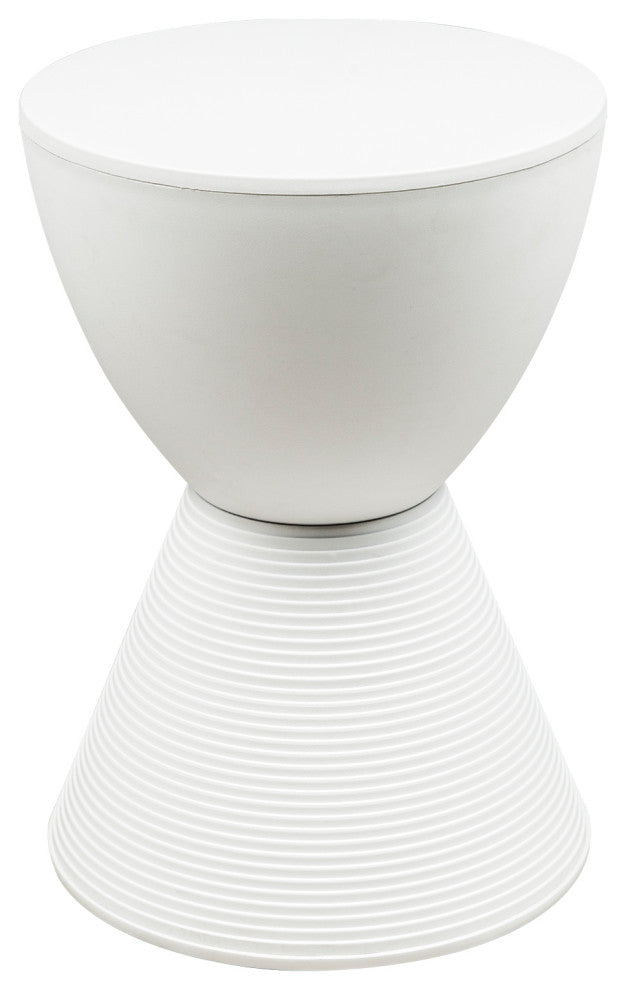 LeisureMod Modern Round Boyd Side Table, White
