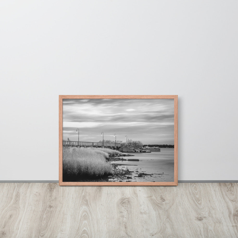 Historic New Castle 2 Coastal Landscape Framed Photo Paper Wall Art Prints, Red Oak, 18" X 24"
