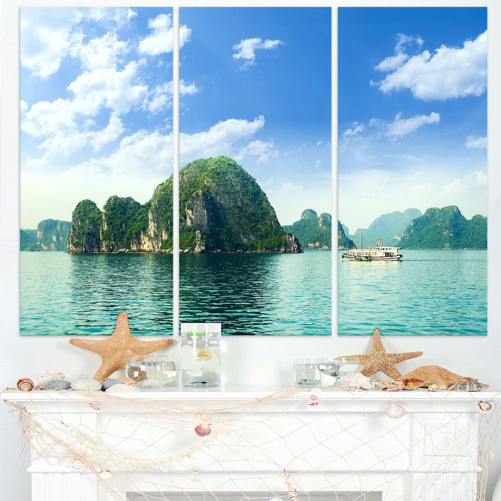 "Ha Long Bay in Vietnam" Metal Wall Art, 3 Panels, 36"x28"