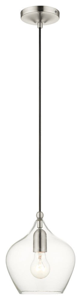 Livex Lighting Aldrich 1 Light Brushed Nickel Pendant