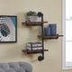 3-Tier Industrial Wall Pipe Shelving Unit