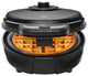 Anti-Overflow Waffle Maker, Belgian Waffle Iron with Seven Crunch Selector, Black