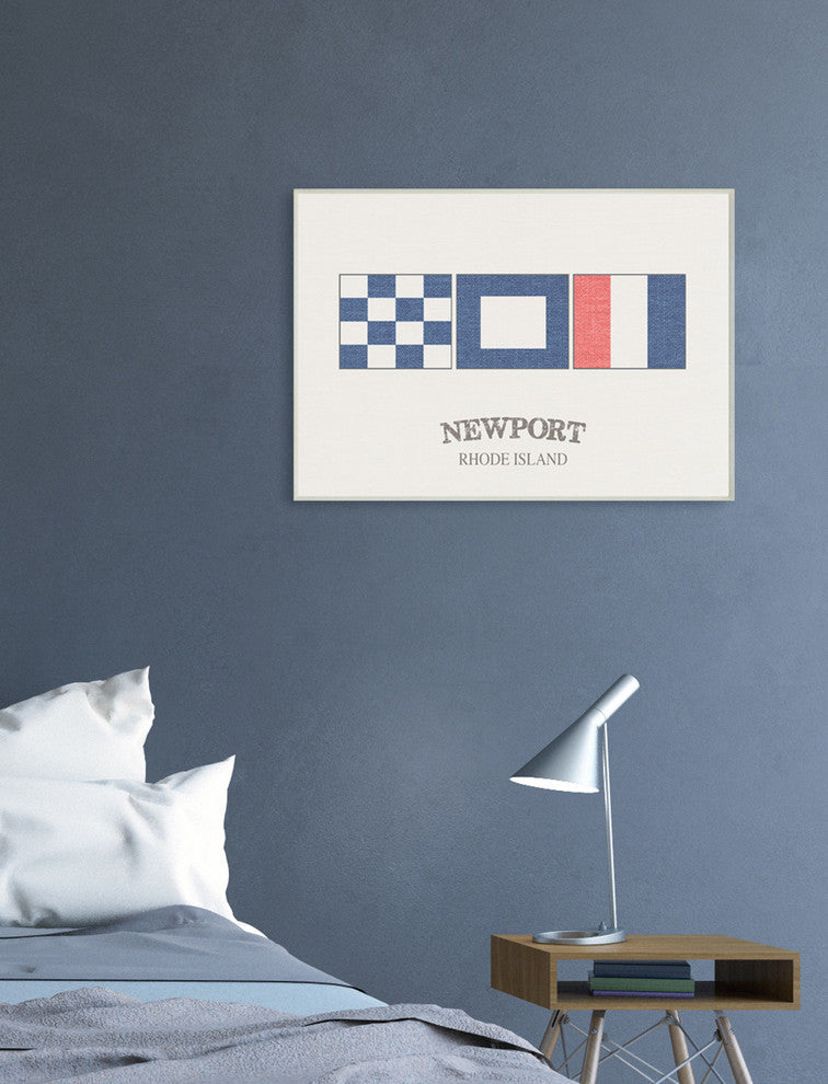 'Newport Rhode Island Nautical Flags', Stretched Canvas, 16"x1.5"x20"