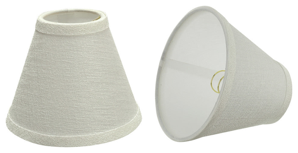 32119-2 Small Hardback Empire Chandelier Clip On Lamp Shade Pearl Linen 3"x6"x5"