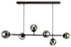Ilbono | Nordic LED Pendant Light in the Shape of Glass Ball for Dining Room, Black, Smoky Glass, Warm Light