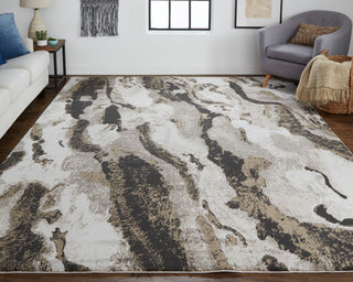 Weave & Wander Kayden Rug, Charcoal Gray/Beige, 5' X 8'