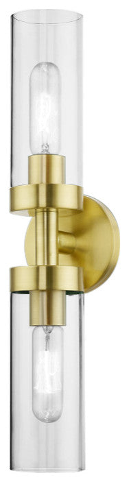 Ludlow 2 Light Satin Brass ADA Vanity Sconce