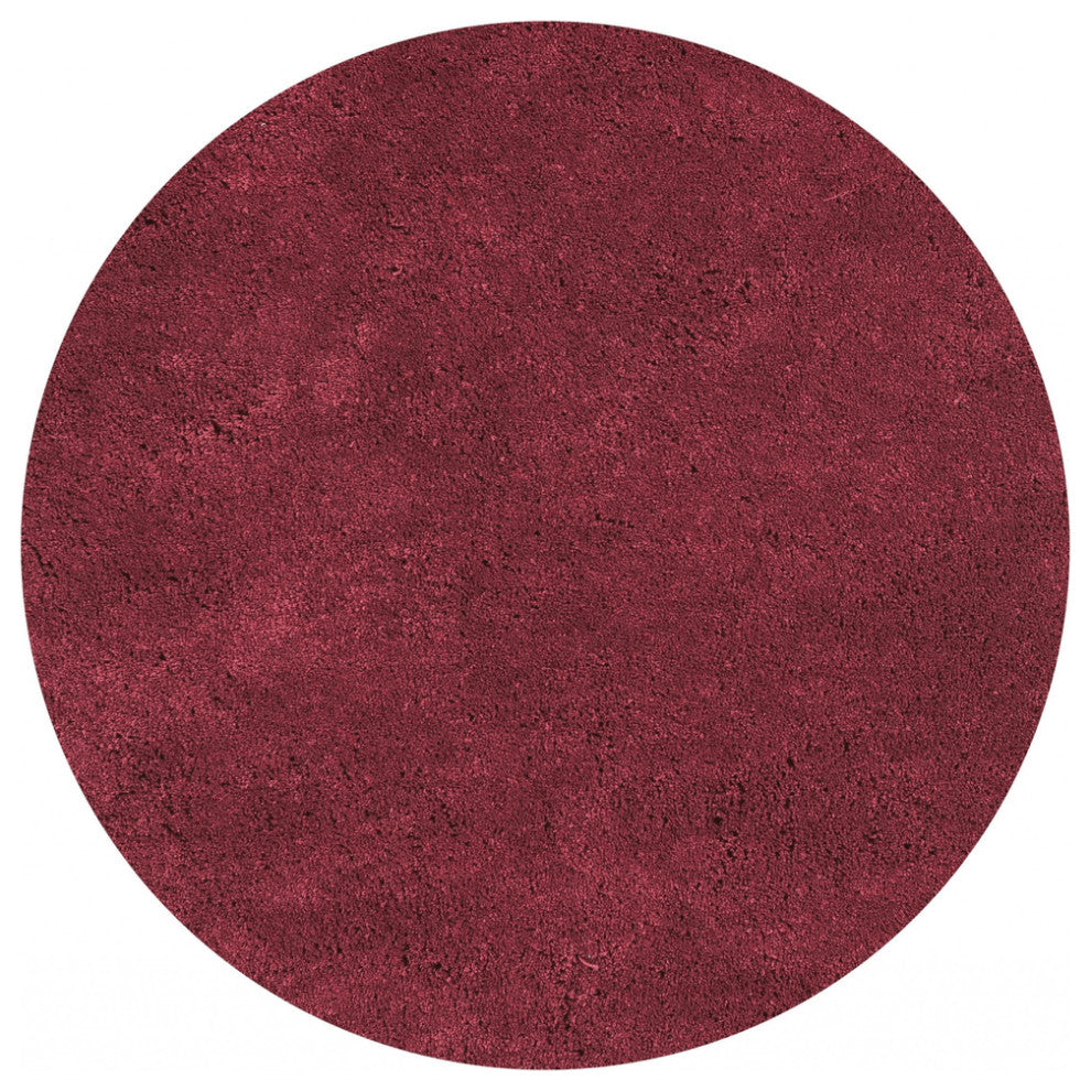 8' Red Round Indoor Shag Rug