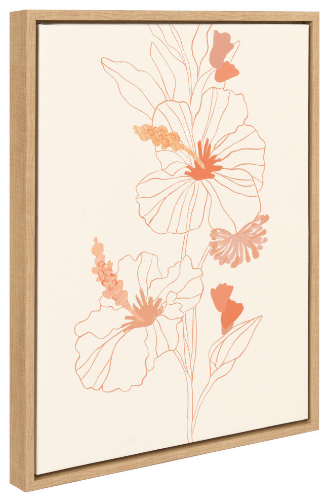 Sylvie Hilo Framed Canvas by Kasey Free, Natural 18x24