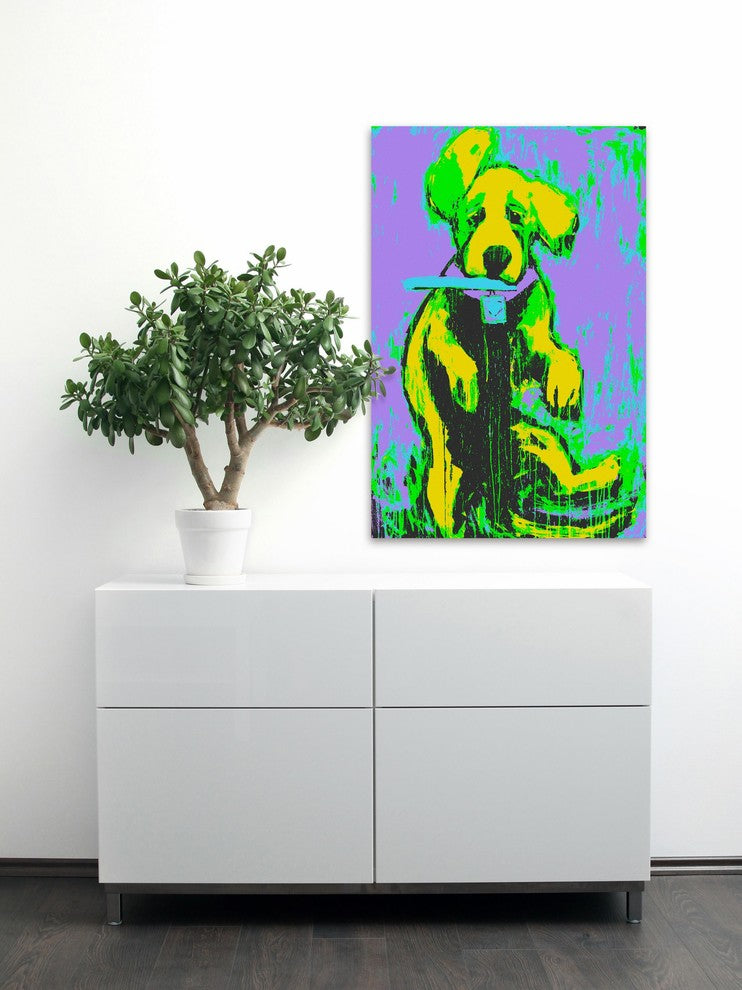"Funky Frisbee" Painting Print on Wrapped Canvas, 40"x60"