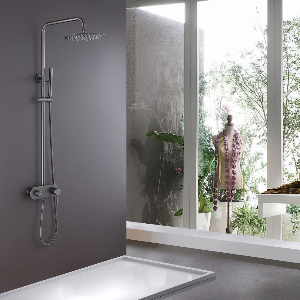 Luxury 3-Function Complete Shower System With Tub Faucet And Rough-In Valve, Gre