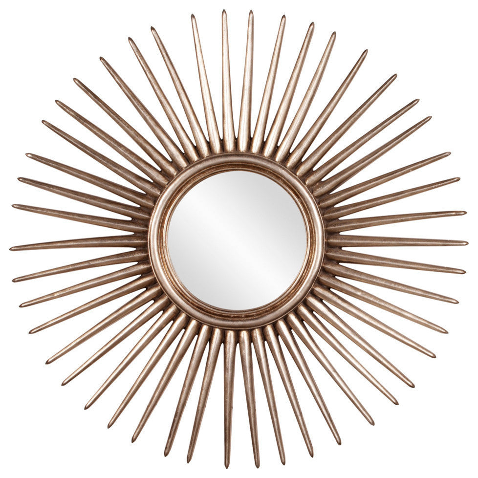 Howard Elliott Cascade Silver Leaf Starburst Mirror