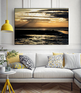 "Warm Glow I" Art block Framed Canvas, 28"x22"