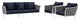 Stance 3 Piece Outdoor Patio Aluminum Sectional Sofa Set, White Navy