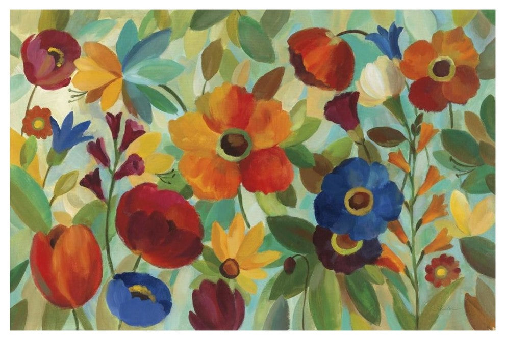 "Summer Floral V" Digital Paper Print by Silvia Vassileva, 38"x26"