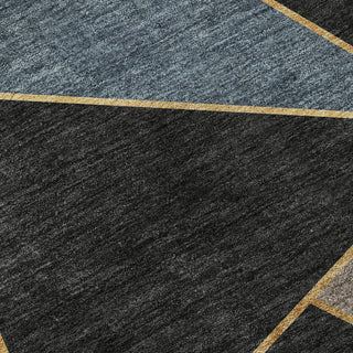 Premium Machine Washable Mayfield AMF636 Blue 1'8" x 2'6" Rug