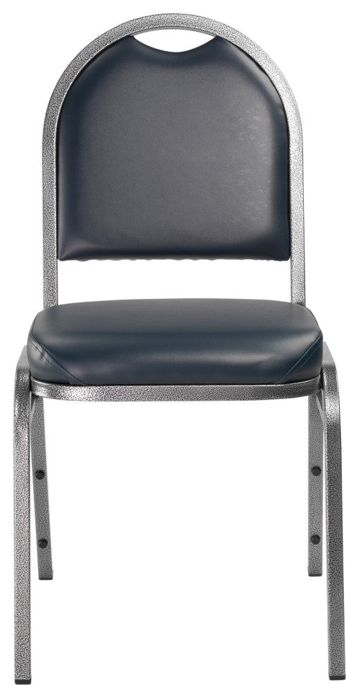 NPS 9200 Vinyl Stack Chair, Midnight Blue Seat/ Silvervein Frame