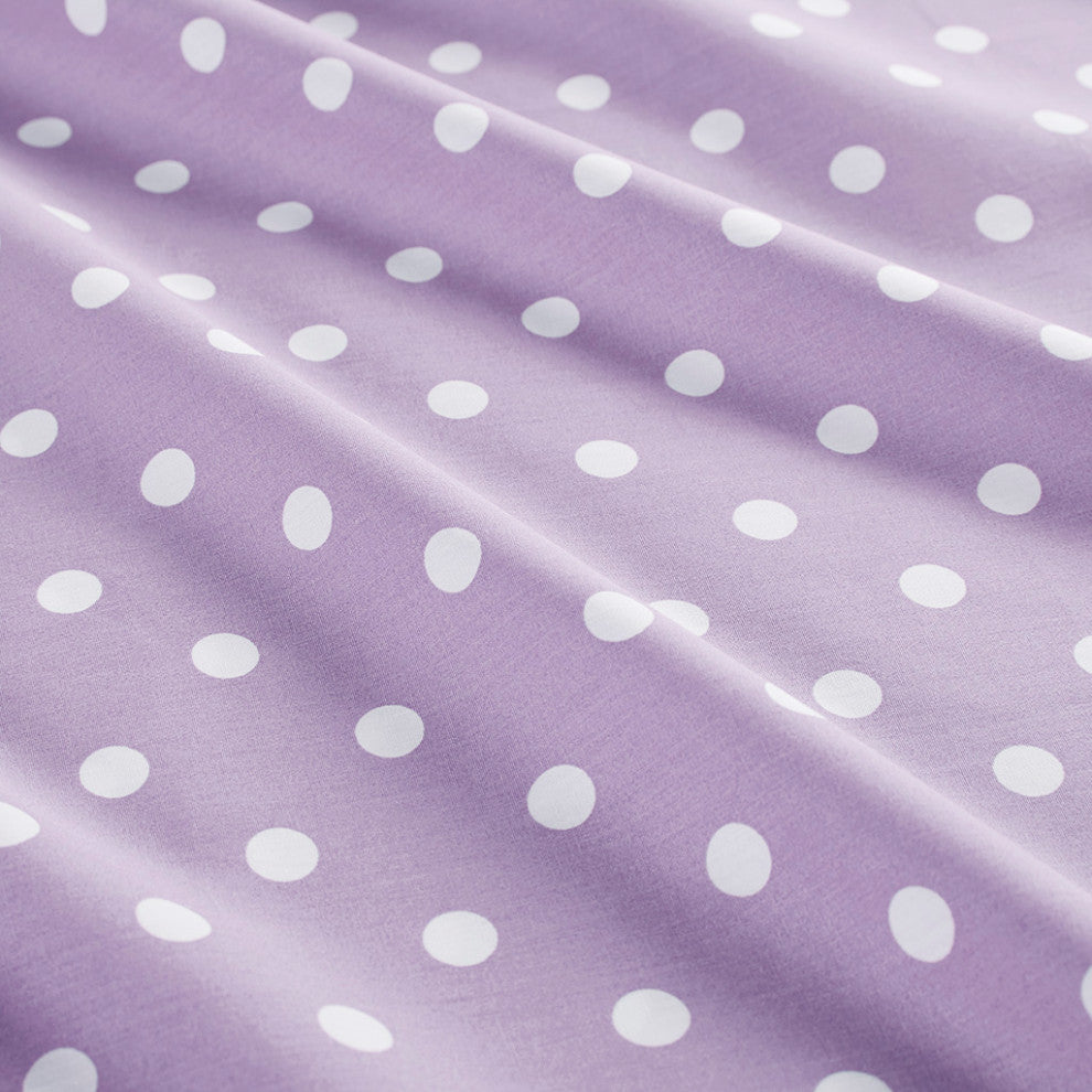 Mi Zone Polka Dot Printed 100% Cotton Sheet Set, Purple