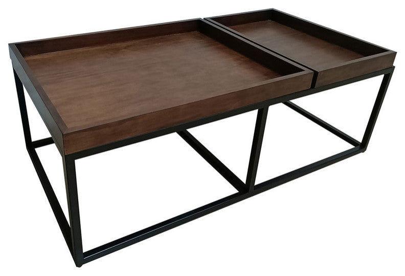 Industrial Vintage Coffee Table With Metal Frame Living Room Coffee Table