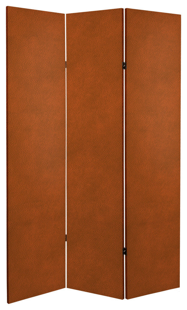 6' Tall Double Sided Leather Pattern Print Canvas Room Divider