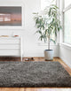 Hand Tufted Polyester Mila Shag Area Rug by Loloi II, Charcoal, 7'9"x9'9"