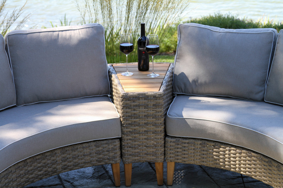 3pc Half Round Sofa & End Table