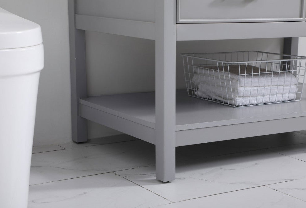 Skylar 42" Single Bathroom Vanity, Gray, With Backsplash