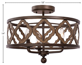 Whittaker 3 Light Semi Flush Mount