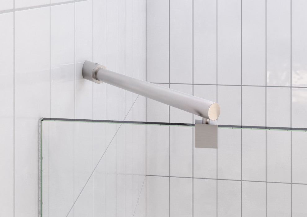 41"Wx78"H Frameless 3 Panel Inline Shower Door, Brushed Nickel