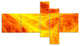 Orange Mystic Psychedelic Texture, Abstract Art on Canvas, 60"x32", 5 panels