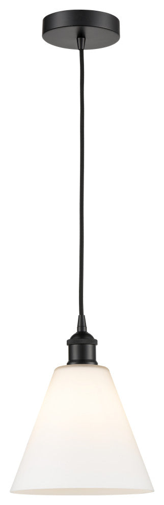 Innovations 616-1P-BK-GBC-81 Edison Cone 1 Light 8" Mini Pendant, Matte Black