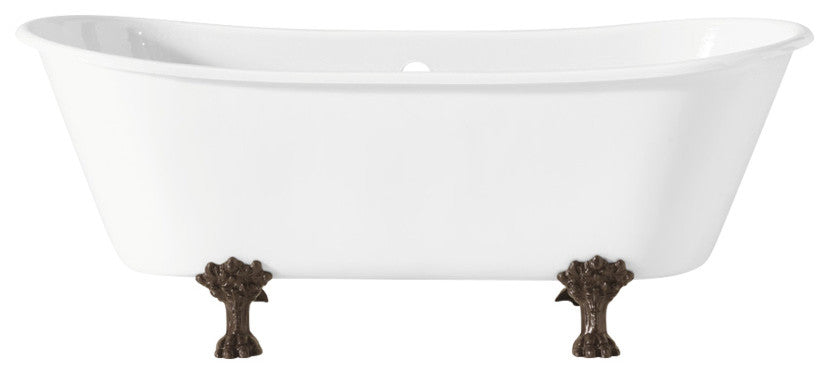 Cheviot Products Winchester Cast Iron Bathtub, White, Antique Bronze